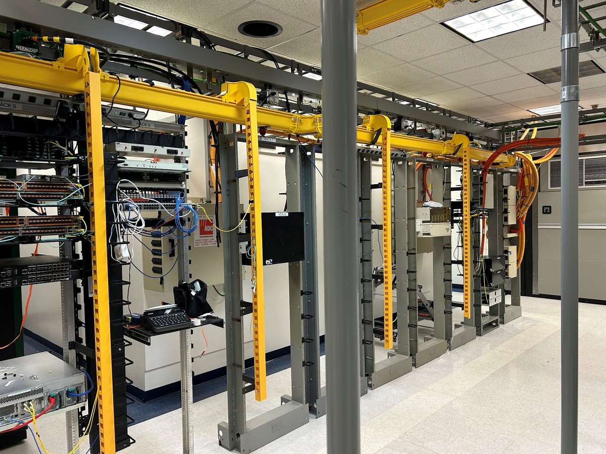 Tyler Vault racks and yellow cable tray